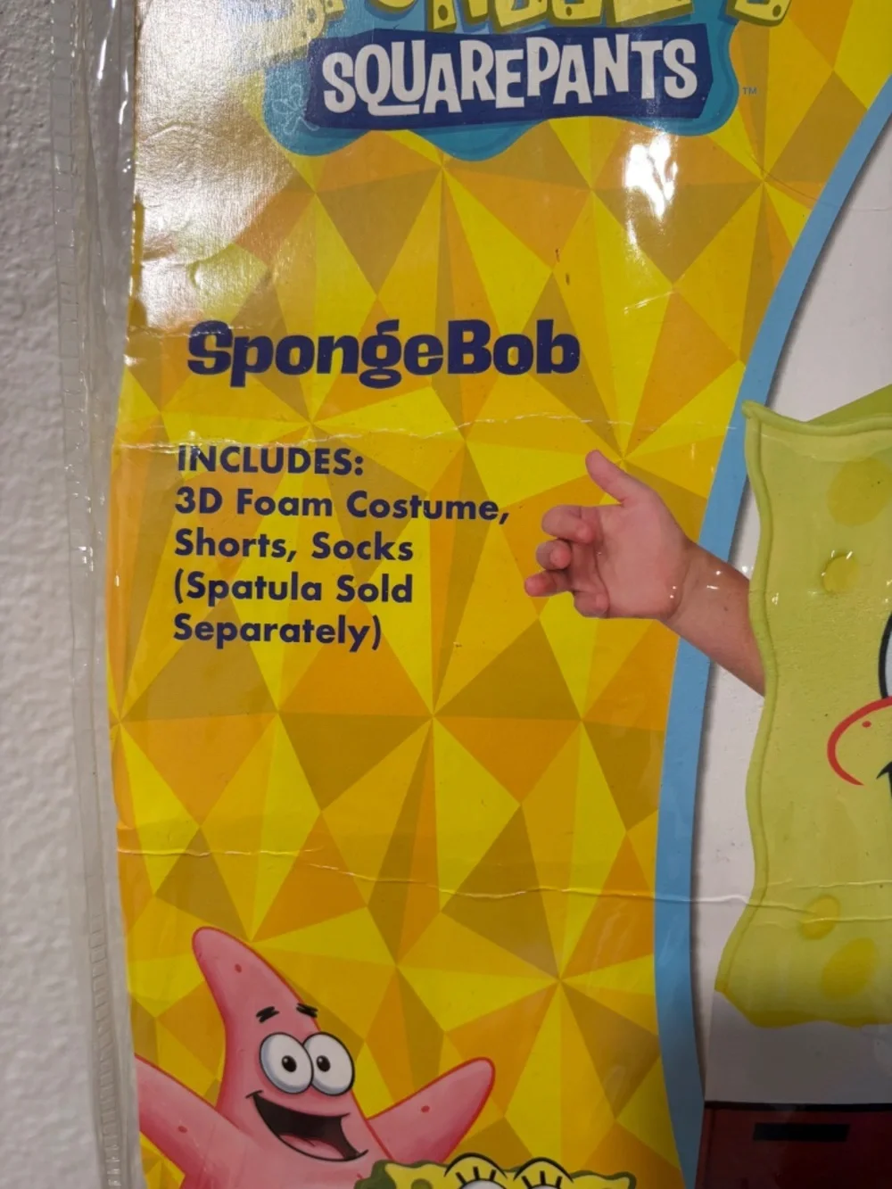 Spongebob Squarepants Halloween Costume Size 3T-4T Nickelodeon *Missing Socks*